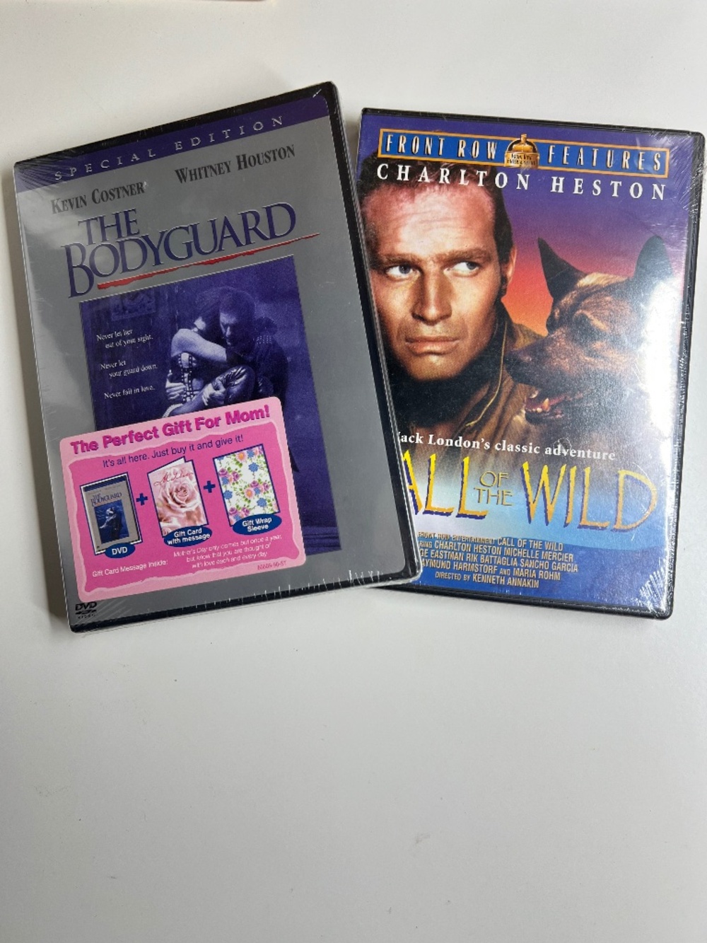 Lot of 2 New Sealed DVDs - The Bodyguard (Whitney Houston) & Call Of The Wild